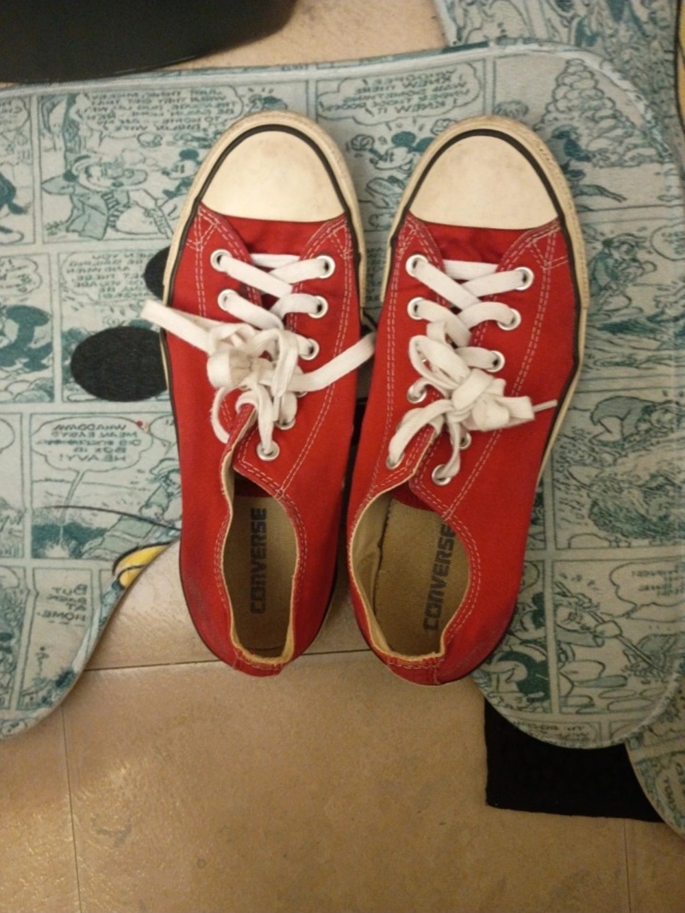 Converse Red Low-Top Canvas Sneakers with White Accents